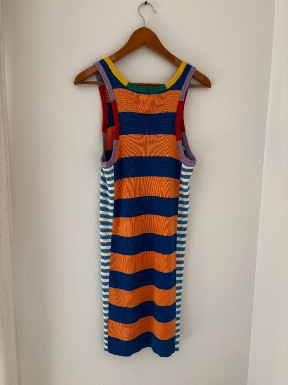 MOTHER Chin Ups Knit Tank Dress Stripe Colorblock Mini Dress Women's Medium - Picture 5 of 12